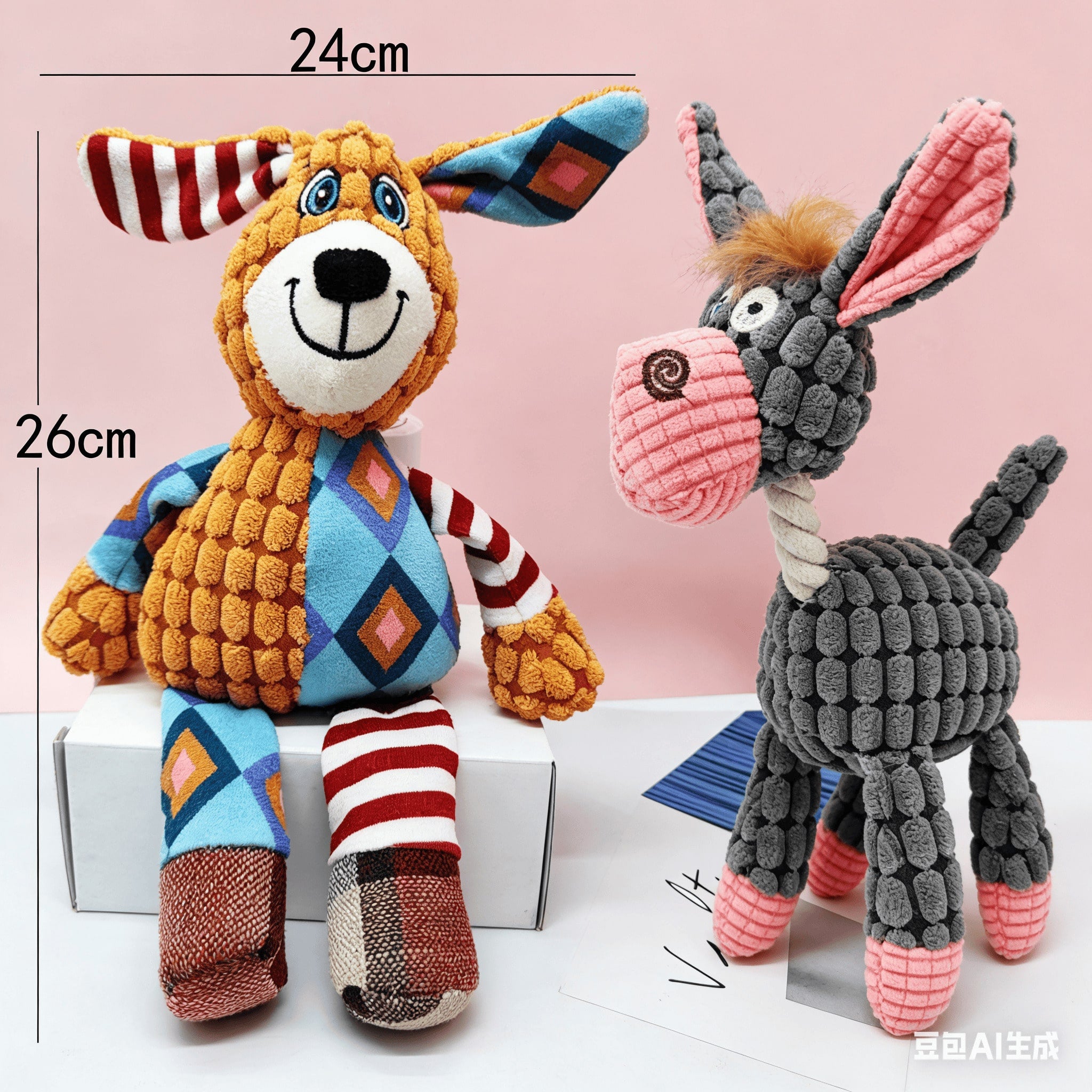 1/2/3pcs (Random Color) Pet Plush Knotted Toys, Medium/Small Dog Chew Toys With Sound