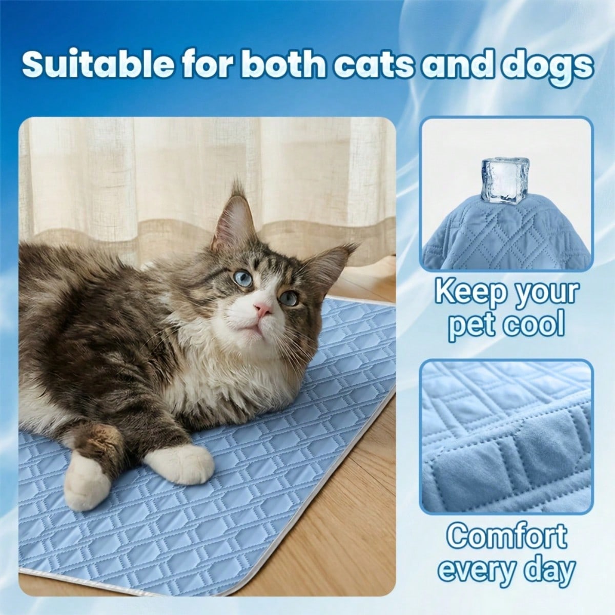 1PC Household Pet Pad Polyester Absorbent Moisture-Proof All-Season Dog Pee Pad , Extra Large Pet Cooling Pad Suitable For Cats And Dogs