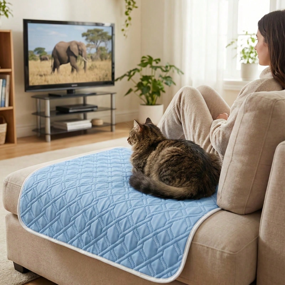 1PC Household Pet Pad Polyester Absorbent Moisture-Proof All-Season Dog Pee Pad , Extra Large Pet Cooling Pad Suitable For Cats And Dogs