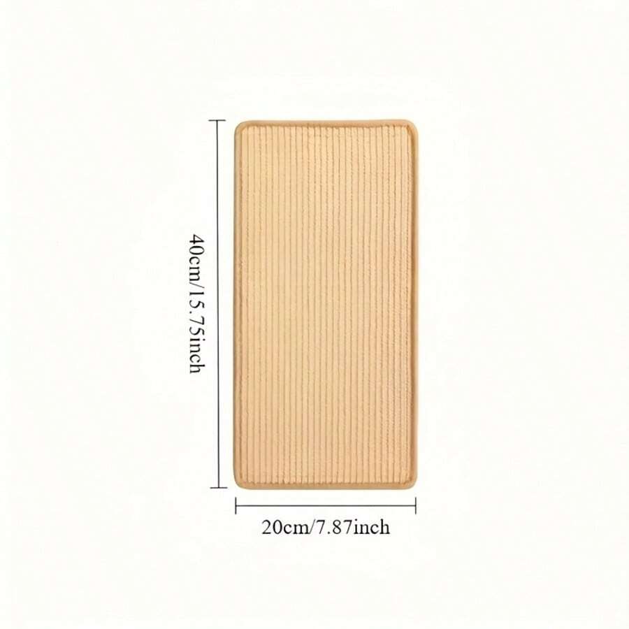 Vertical woven cat scratching post featuring a non-slip base and beige woven pattern, made from durable sisal material.