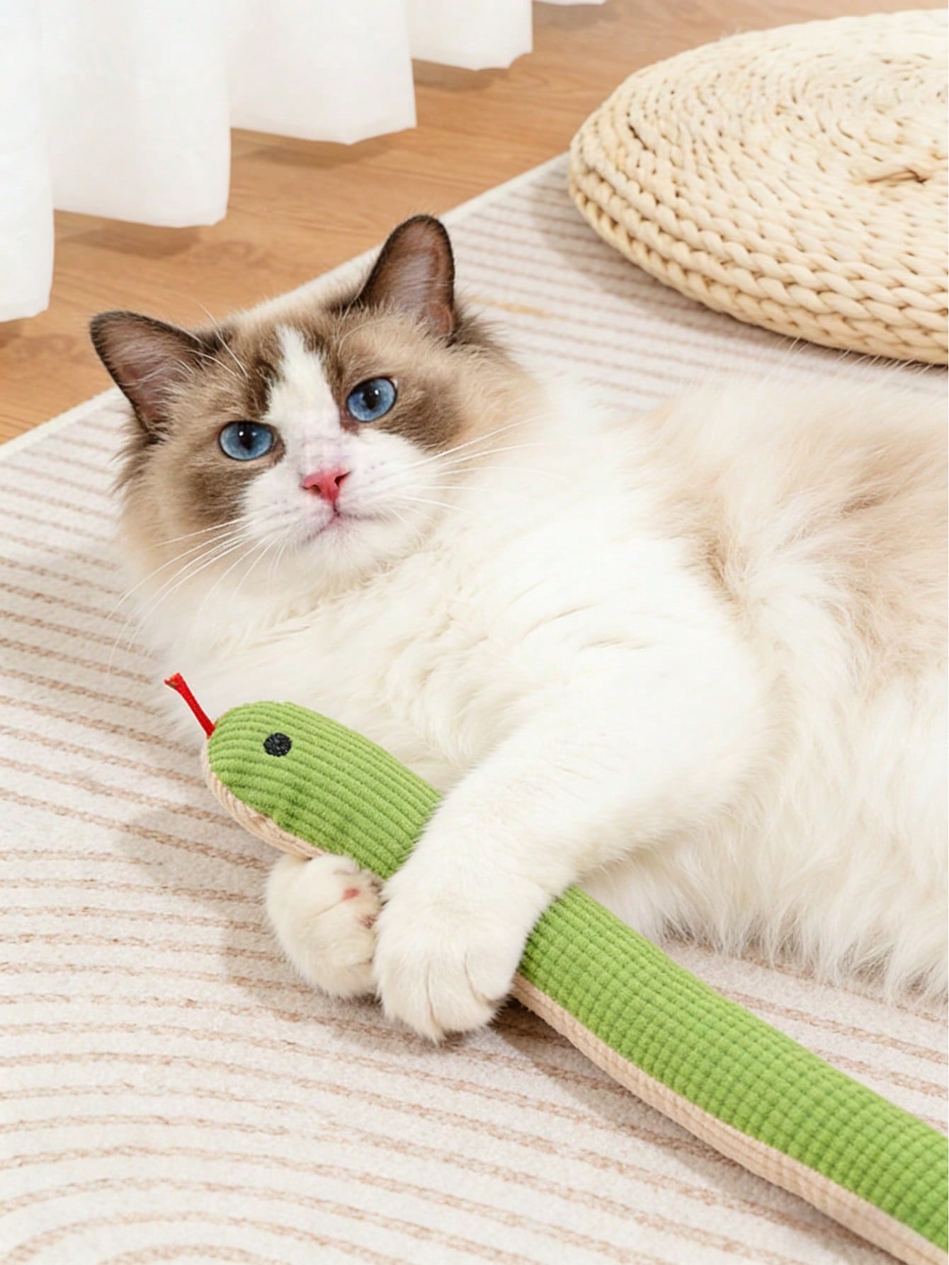 1/2pcs Cat Toy Snake, Crinkle Sound Soft Linen Kick Toy For Cats, 13 Inch Long Plush Snake Toy, Interactive Kitten Exercise Toy With Realistic Crinkle Noise, Indoor Cat & Small Dogs Hunting Toy For All Breeds