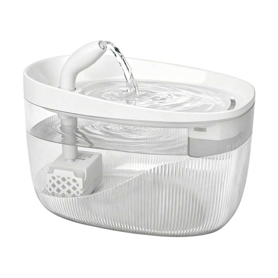 Automatic 2.2L cat water fountain with USB powered quiet pump and ABS construction.