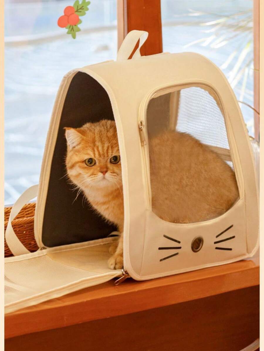 Multicolor Oxford cloth pet backpack carrier featuring a breathable window for carrying small dogs and cats up to 5.5kg.