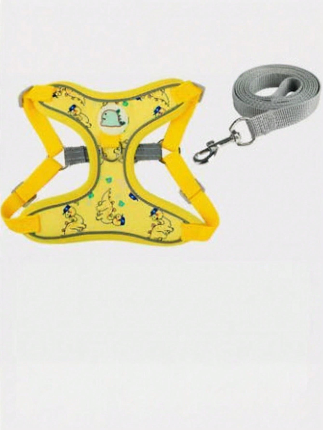 Pet cat and dog leash set with adjustable escape-proof harness, reflective safety strap, collar, and soft breathable polyester mesh