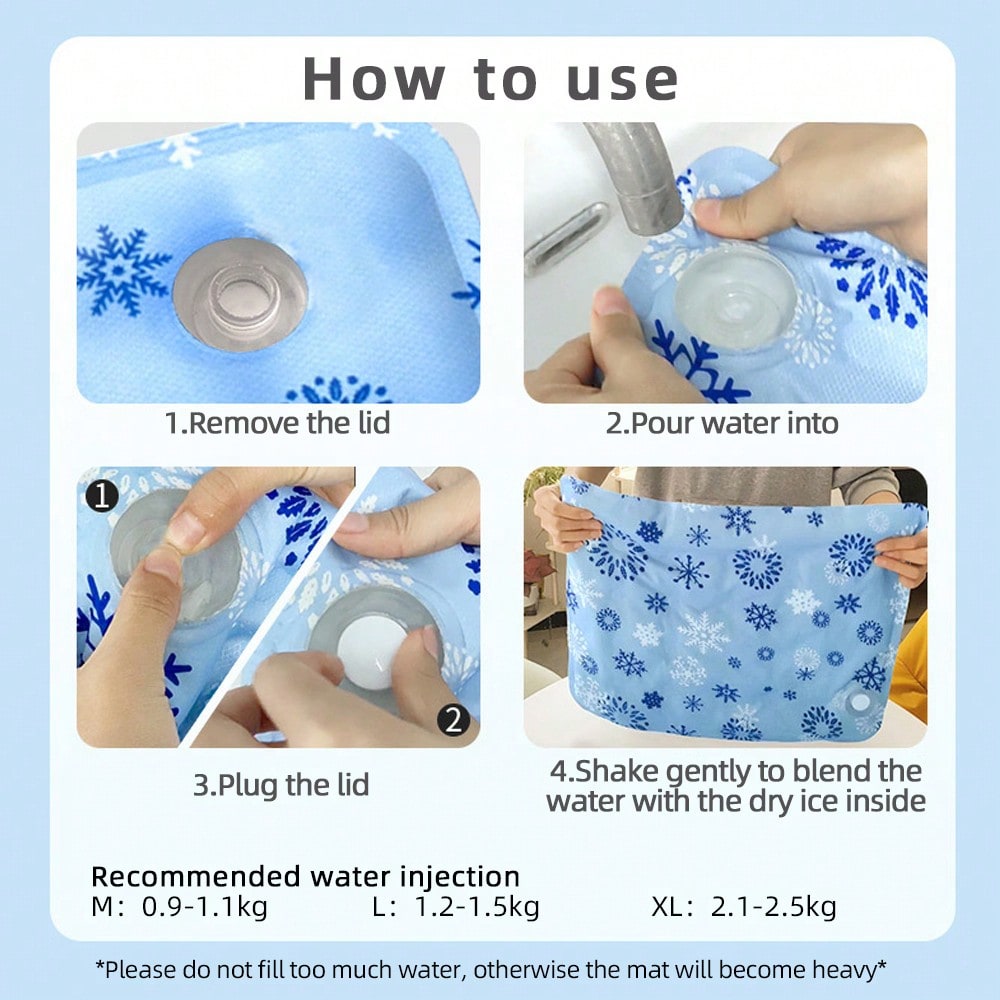 1pc Pet Hydrating Cooling Mat, Summer Pet Cooling Pad, Water-Filled Cooling Mat For Dog/Cat Bed, Suitable For Medium/Small Pets, Variety Of Colors Available, Enhanced Cooling Effect With Dry Ice Powder