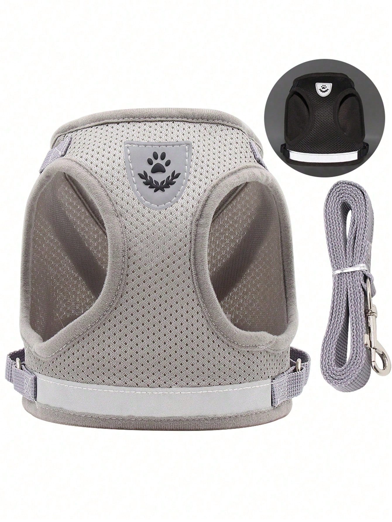 New High-Quality Patterned Dog Harness Set With Adjustable Dog Leash For Outdoor Walking