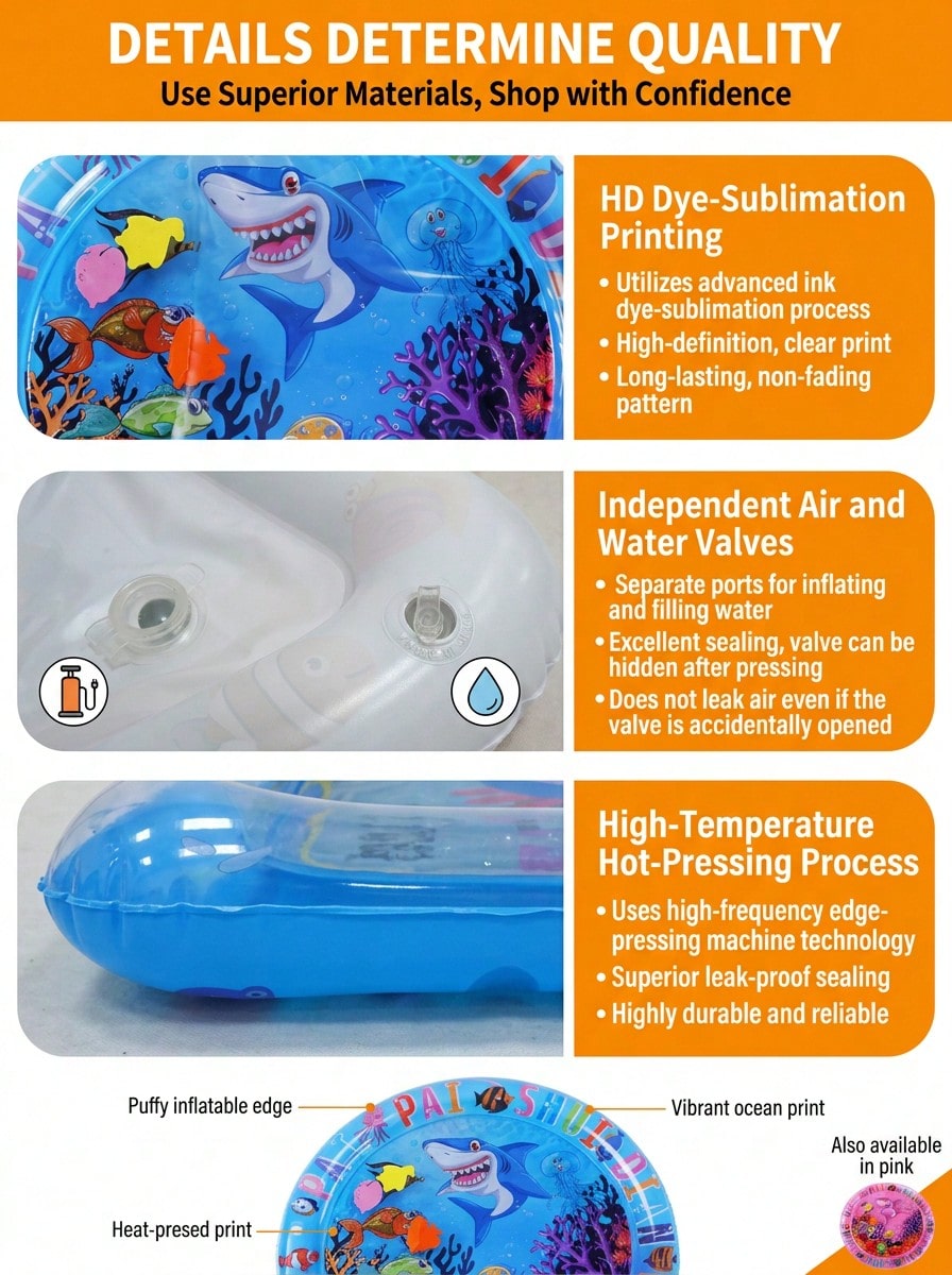 Water Filled And Inflatable Round And Square Cat Water Sensory Play Mat, Pet Waterbed, Dog And Cat Summer Cooling Floor Mat, Animal Oasis Pet Water Sensory Mat, Waterbed Play Mat, Thickened PVC Anti-Scratch, Feel Cool And Comfortable Pet Mat