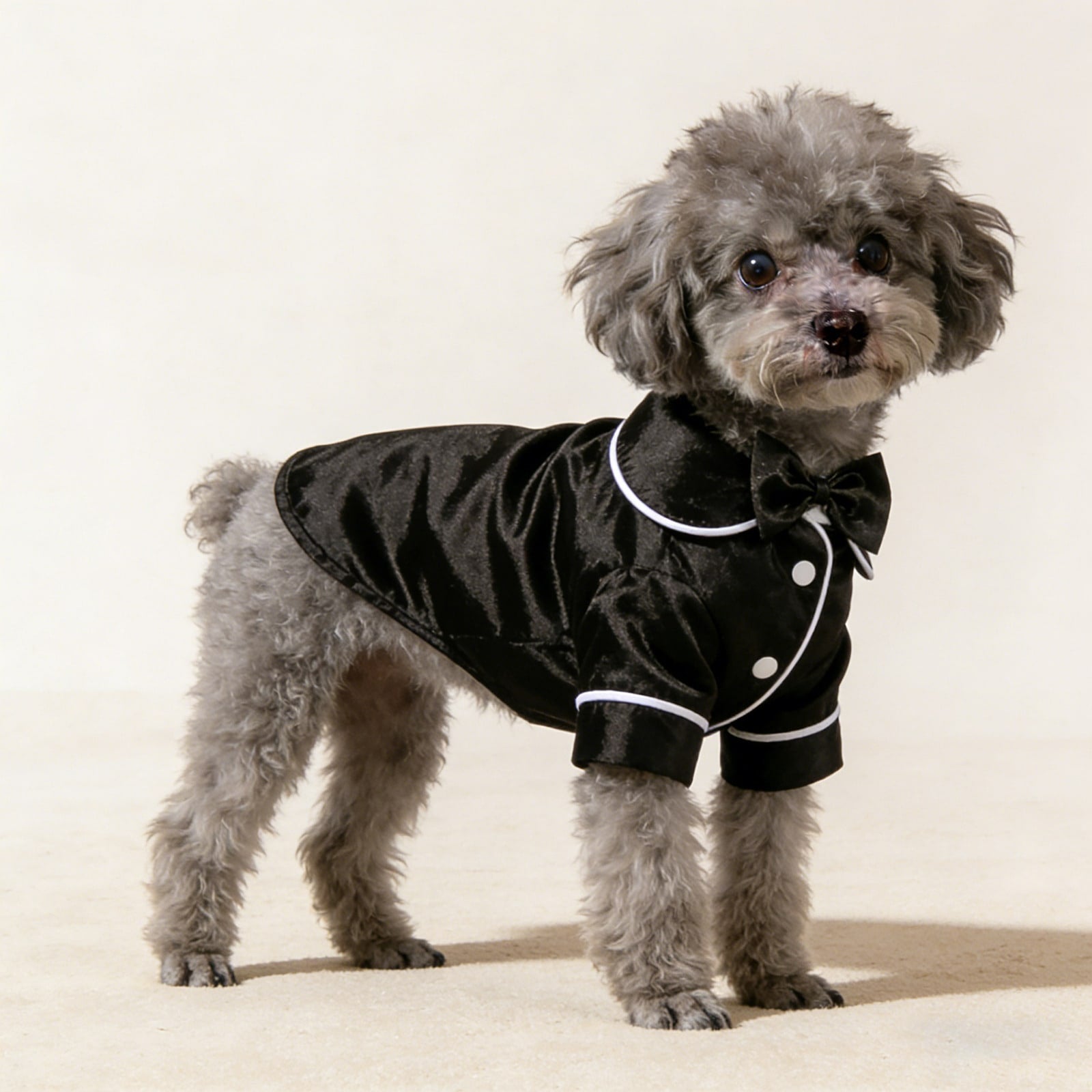 1 Set Satin Sleepwear & Loungewear, Peter Pan Collar Pet Dress, Lace Peter Pan Collar Warm Thickened Woolen Pet Dress For Dogs & Cats