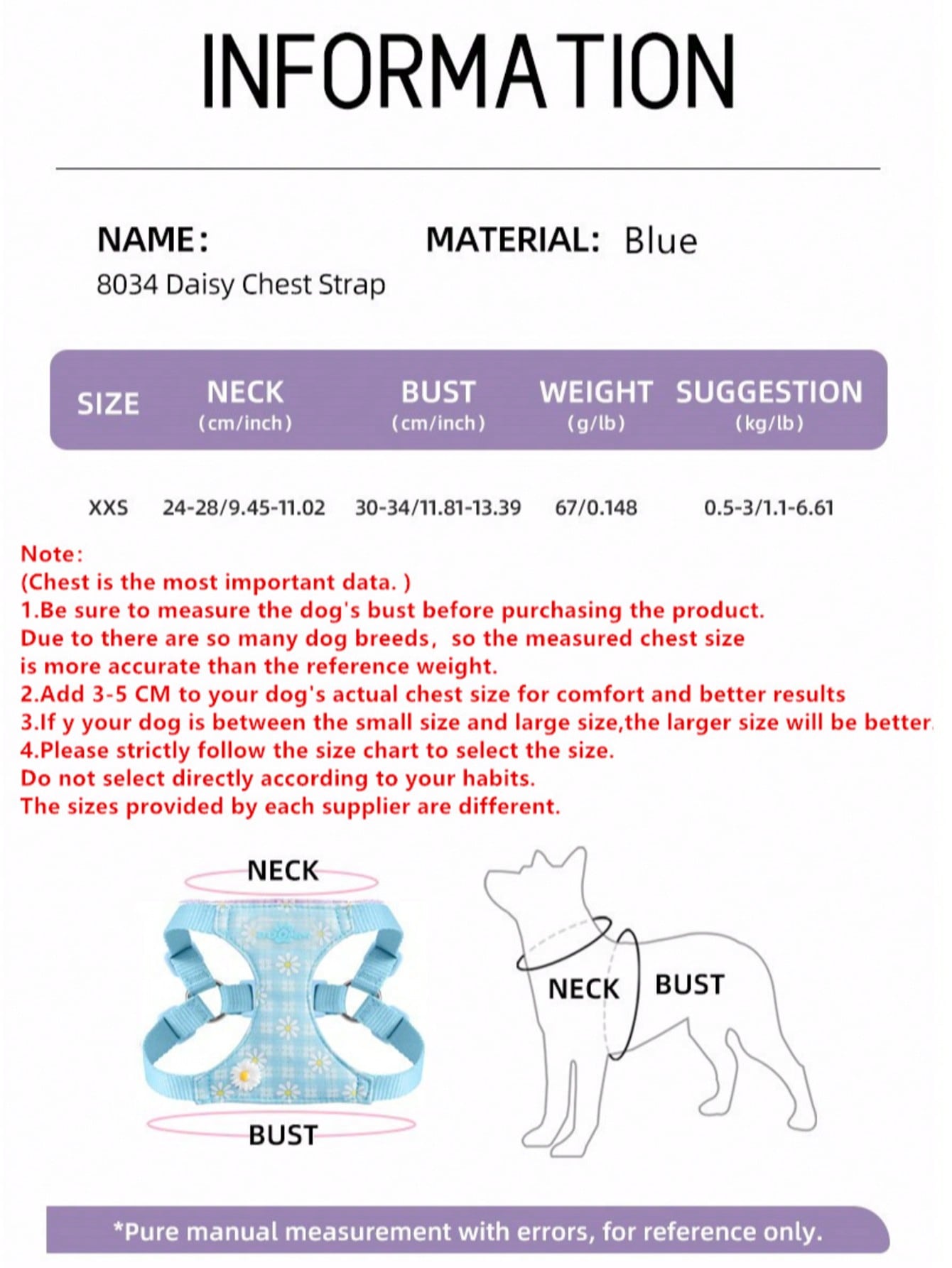 Baby pink small dog harness and leash set with daisy plant pattern, adjustable buckles, and lightweight polyester design for puppies and small breeds
