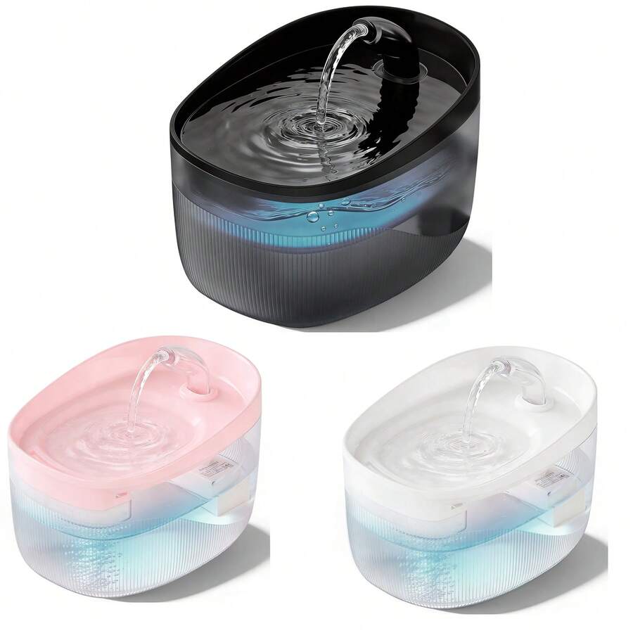 Automatic 2.2L cat water fountain with USB powered quiet pump and ABS construction.