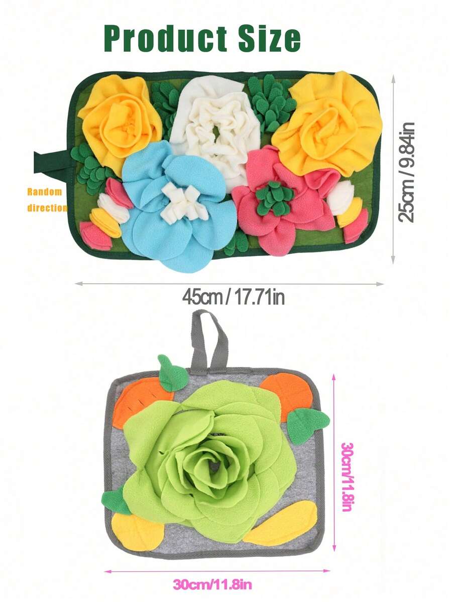 A 100% polyester small pet sniffing and slow feeder mat for rabbits and hamsters.