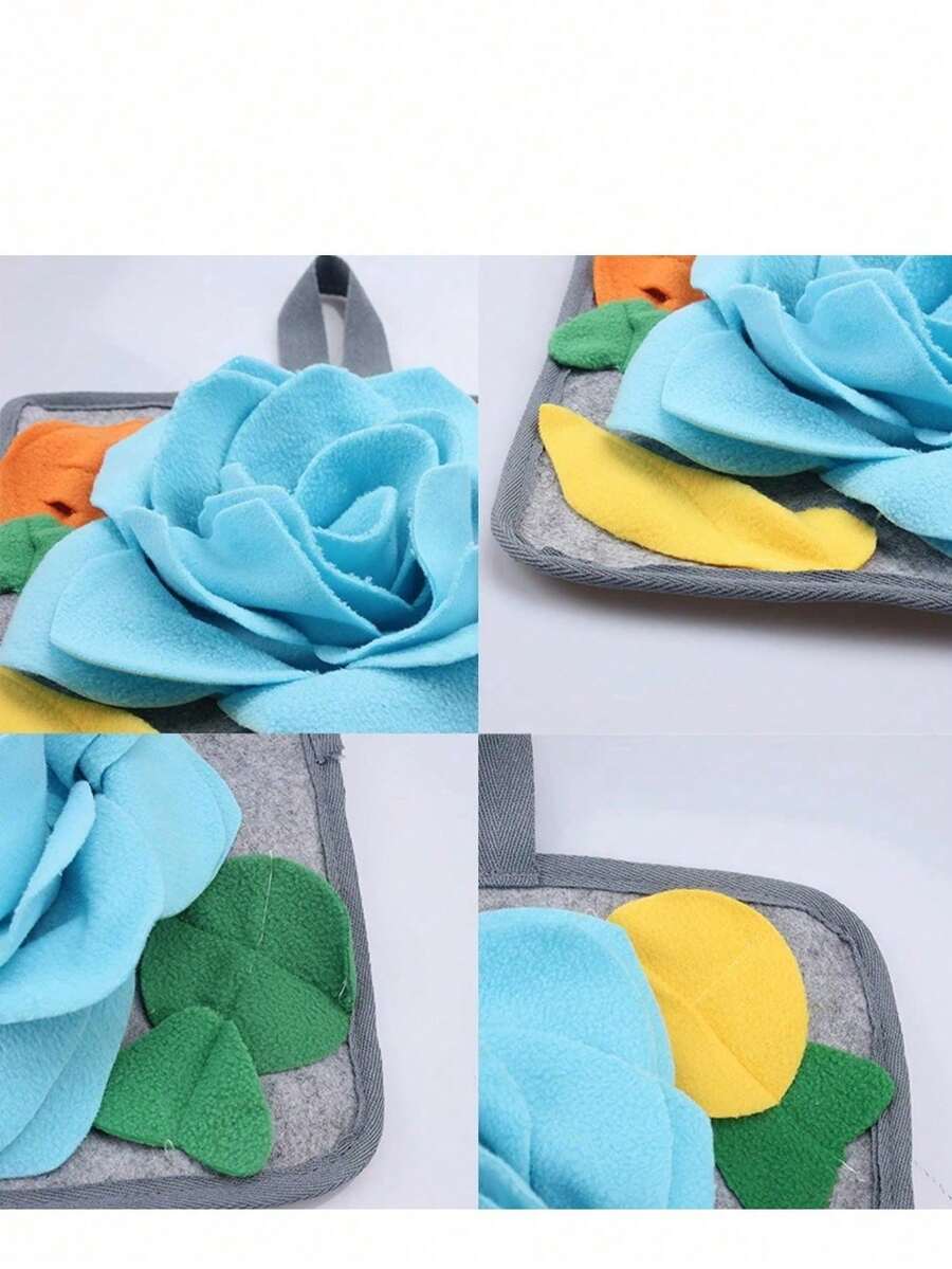 A 100% polyester small pet sniffing and slow feeder mat for rabbits and hamsters.
