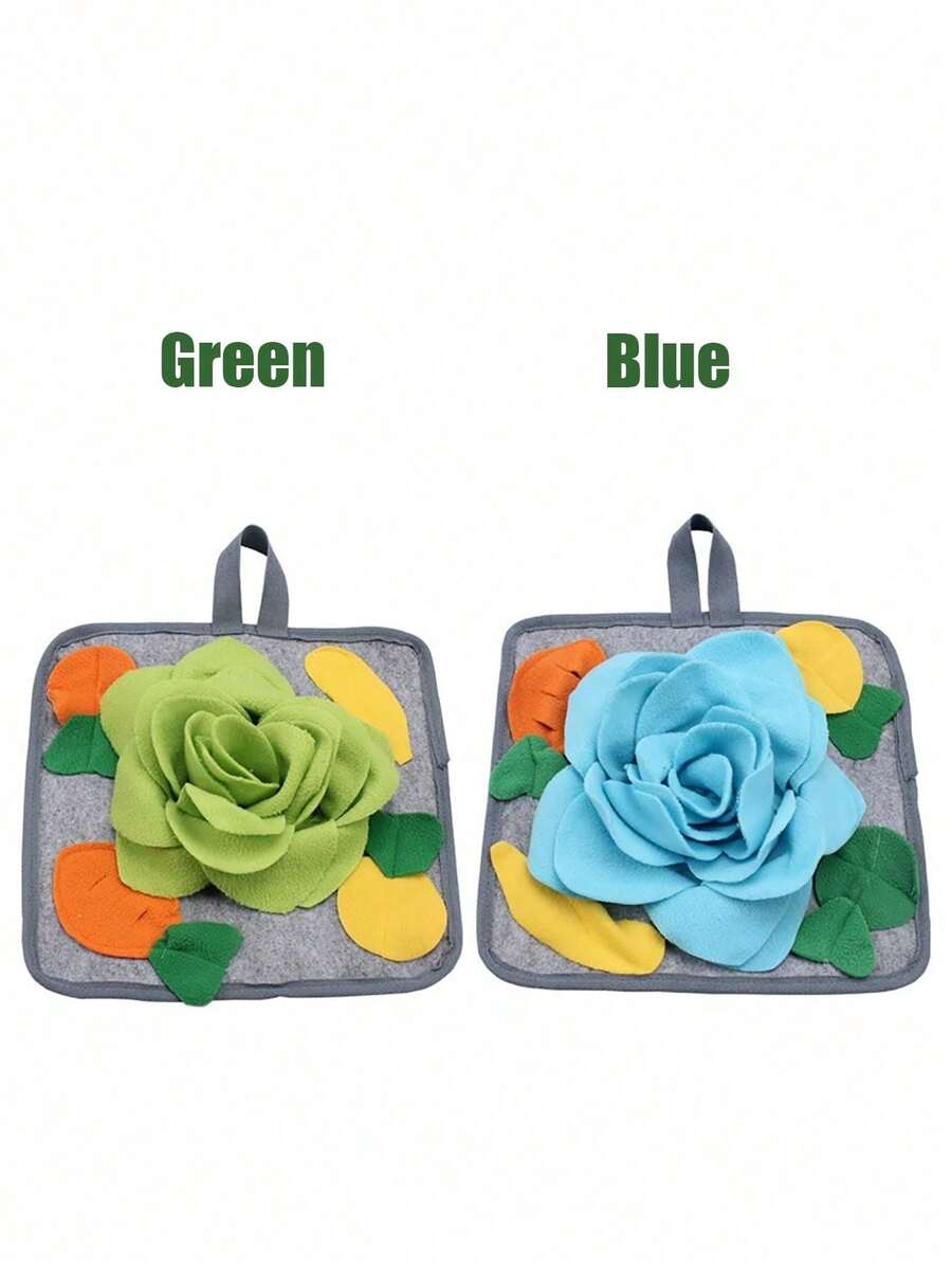 A 100% polyester small pet sniffing and slow feeder mat for rabbits and hamsters.