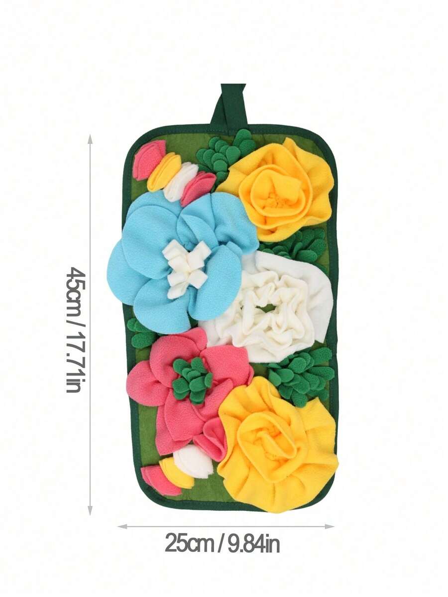 A 100% polyester small pet sniffing and slow feeder mat for rabbits and hamsters.