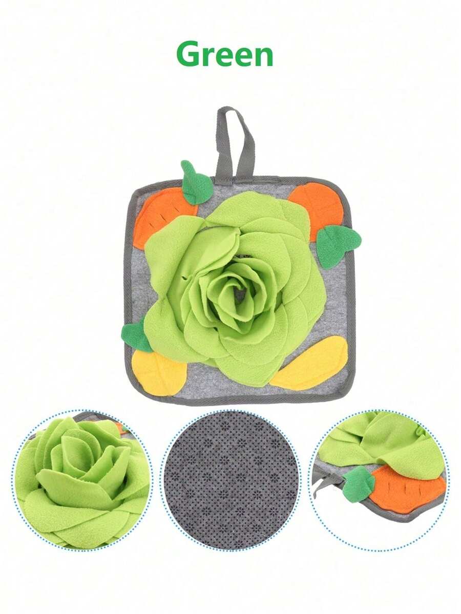 A 100% polyester small pet sniffing and slow feeder mat for rabbits and hamsters.