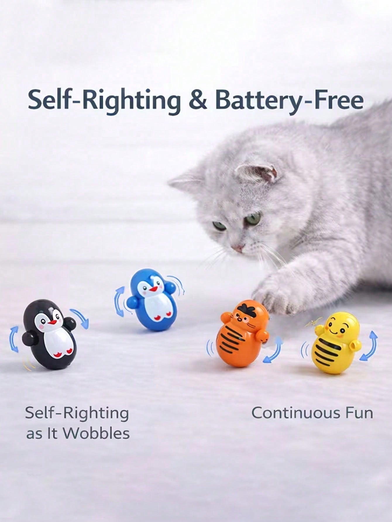 10/8/5/3/2/1pcs Durable Plastic Cat Rolling Toys, Battery-Free Interactive Cat Toys, Suitable For Multiple Cats Entertainment, Provides Excellent Play Experience. Cat Daily Self-Entertainment Toys, No Battery Required