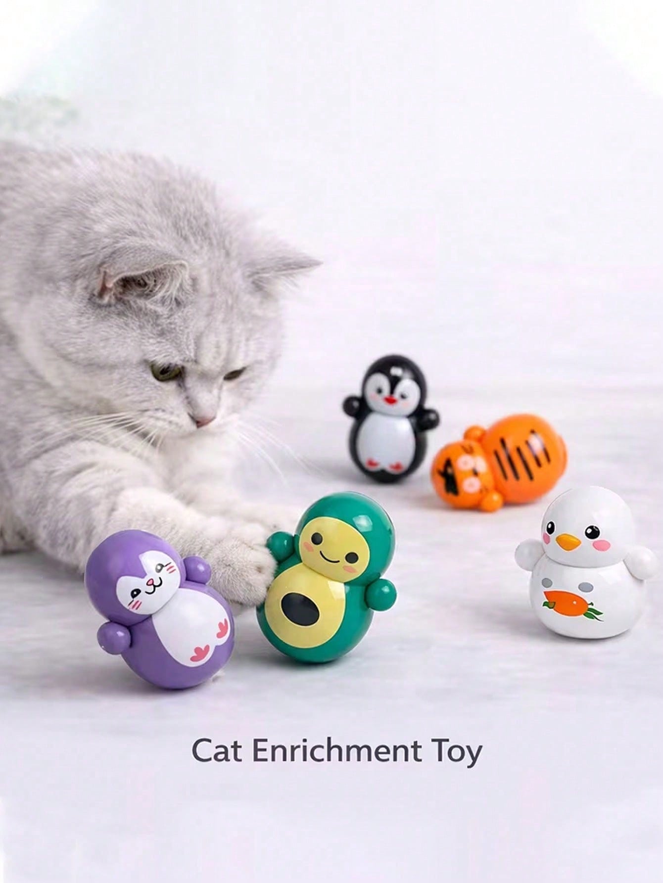 10/8/5/3/2/1pcs Durable Plastic Cat Rolling Toys, Battery-Free Interactive Cat Toys, Suitable For Multiple Cats Entertainment, Provides Excellent Play Experience. Cat Daily Self-Entertainment Toys, No Battery Required