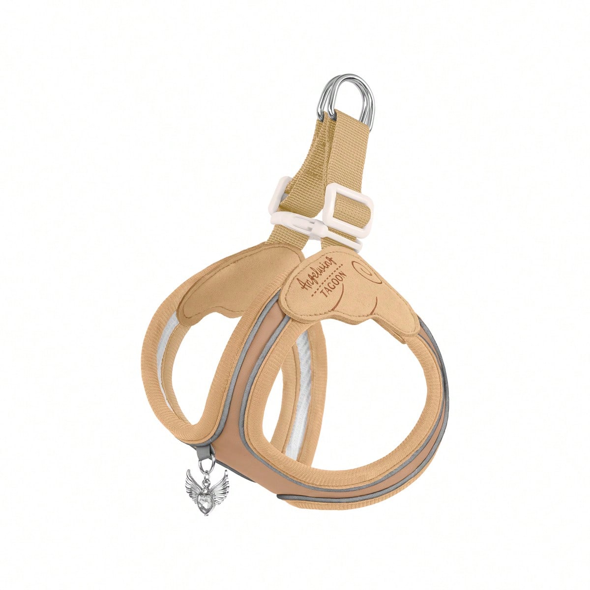 Multicolor colorblock step-in dog harness made of polyester breathable mesh with reflective safety details for small dogs and cats