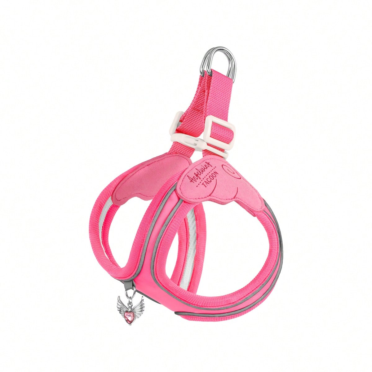 Multicolor colorblock step-in dog harness made of polyester breathable mesh with reflective safety details for small dogs and cats