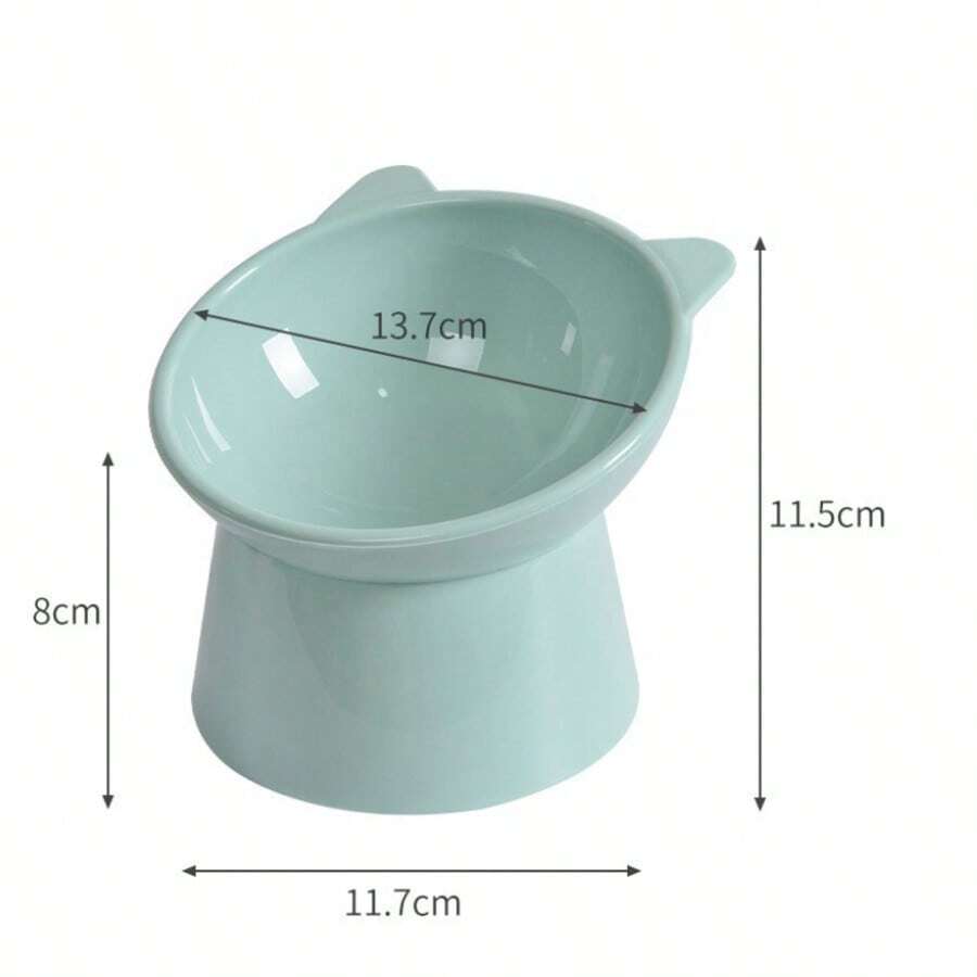 Multicolor ABS 15 degree slanted anti-vomiting pet bowl with stable base and cartoon pattern for indoor cats and dogs.