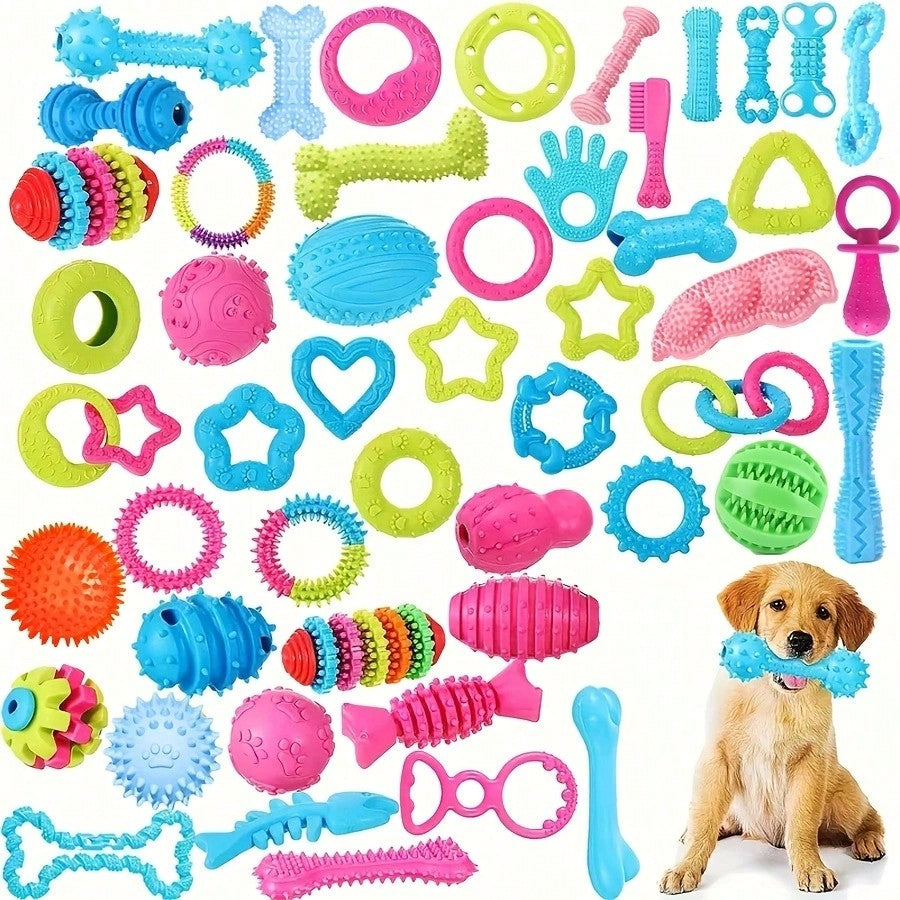 10pcs Random Color & Style Plush Dog Toys Combination, Pet TPR Knotted Toys Combination, Dog Chew Squeaky Toys Combination, Teeth Cleaning Knotted Toys Combination, Suitable For Medium & Small Dogs