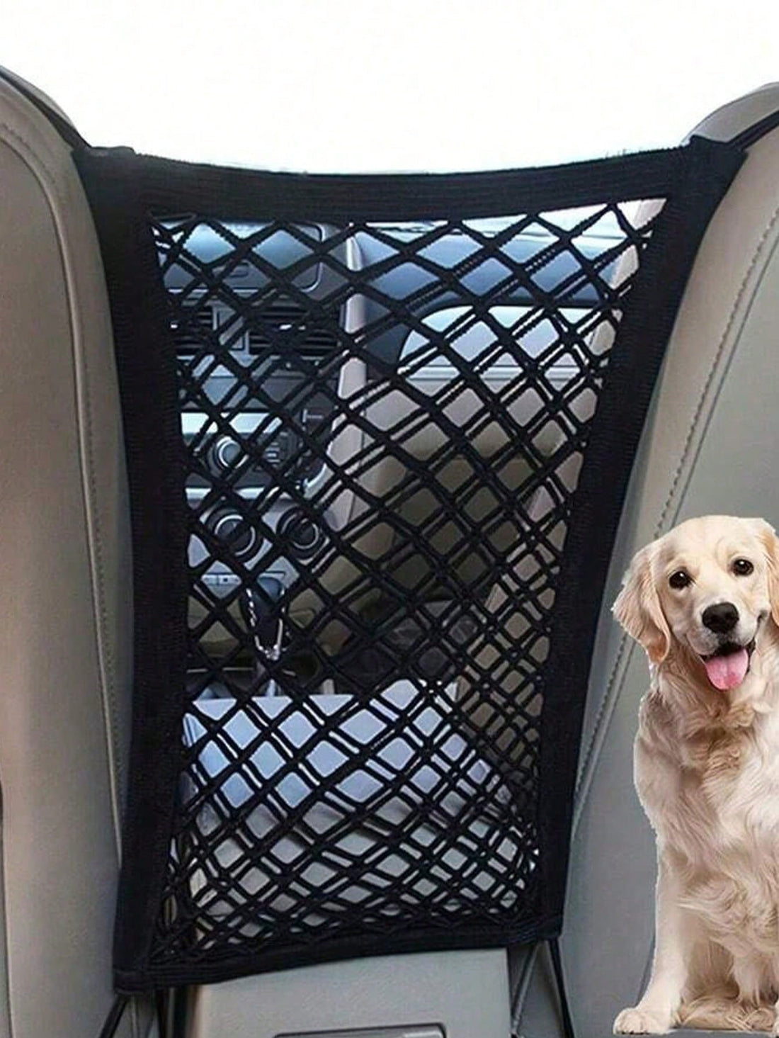 Car Pet Barrier Net, Pet Isolation Net With Safety Pouch And Expandable Storage Bag, Suitable For Sedan & SUV, Easy Installation, Driving By Isolating Children And Pets