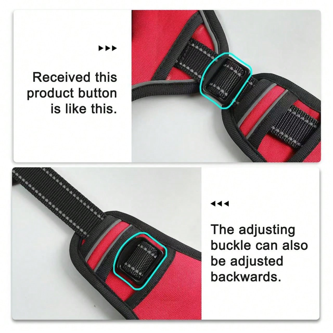 Reflective anti-pull dog harness and leash set with quick release buckle and comfortable thick handle for walking and training cats or dogs