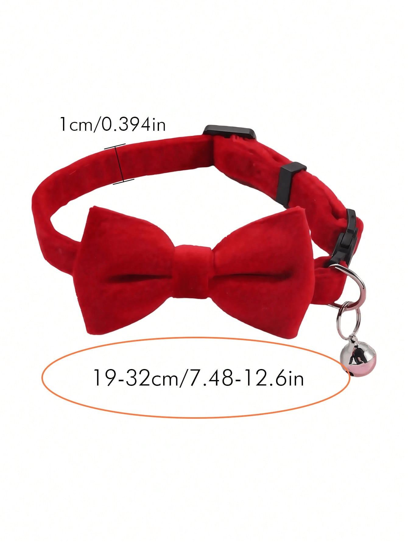 Multicolor adjustable polyester pet collar with bell and bow tie for cats and small dogs