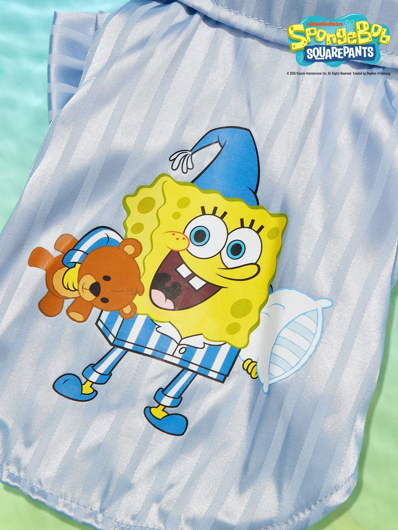 SpongeBob SquarePants | 1pc Pet Clothes, Cute Printed Pajamas In Blue, Cat/Dog Universal Comfortable Home Wear Two-Legged Clothes