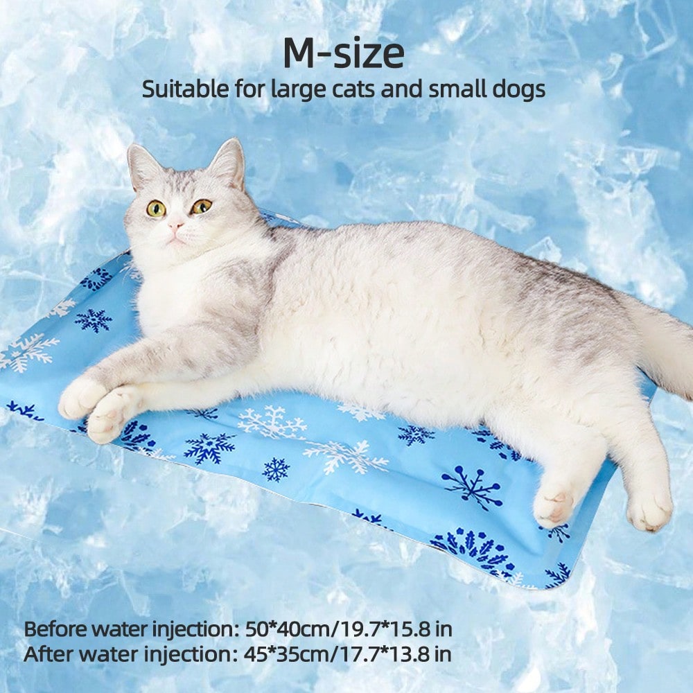 1pc Pet Hydrating Cooling Mat, Summer Pet Cooling Pad, Water-Filled Cooling Mat For Dog/Cat Bed, Suitable For Medium/Small Pets, Variety Of Colors Available, Enhanced Cooling Effect With Dry Ice Powder