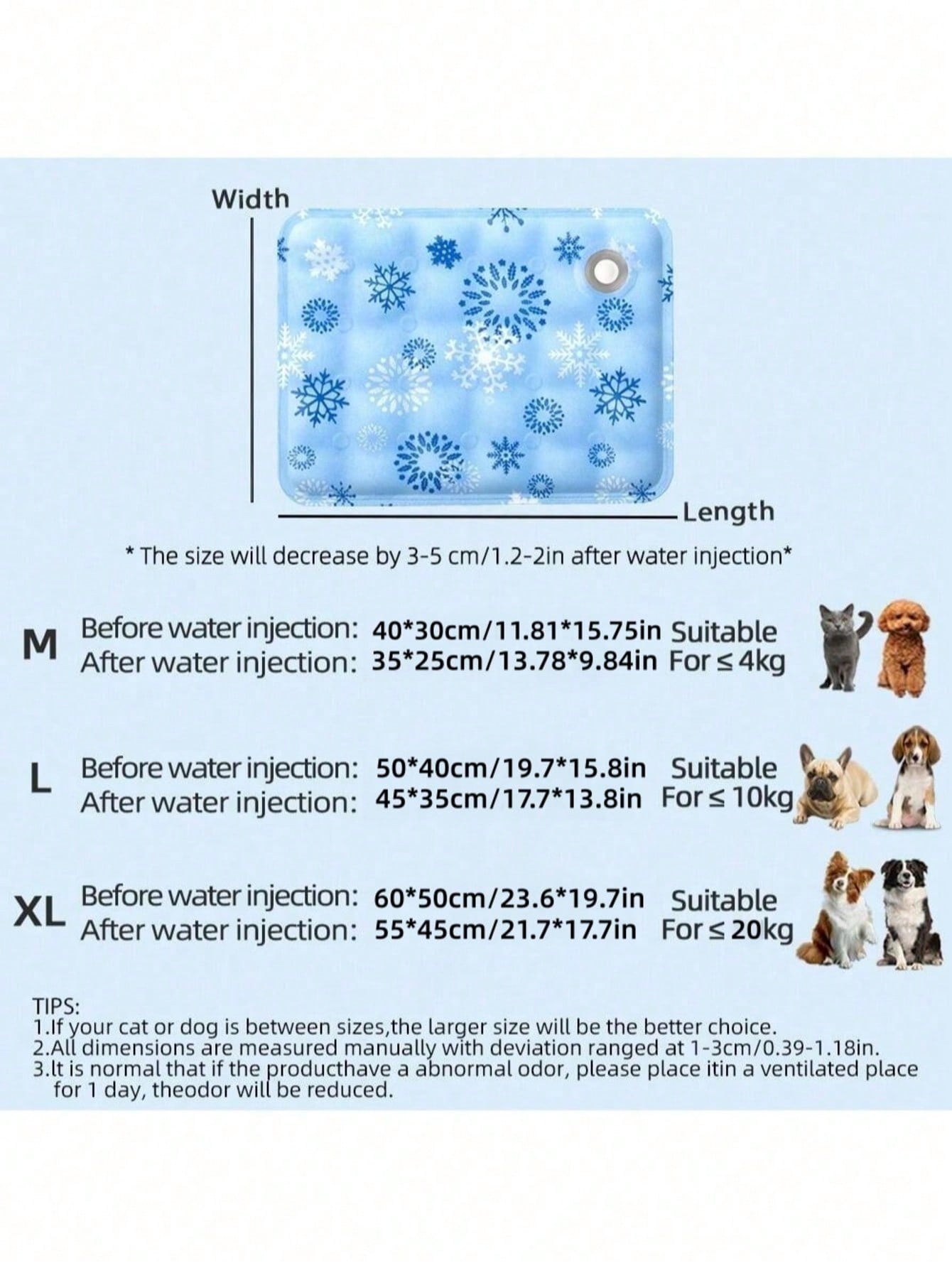 Premium Pet Cooling Mat, Pressure-Activated Self-Cooling Gel Pad With Dry Ice Crystal Technology, Scratch And Bite Resistant Cooling Bed, Washable Durable Mat, Suitable For Dog Cages, Floors, Sofas, Cars And Outdoors, Fits All Dog Breeds
