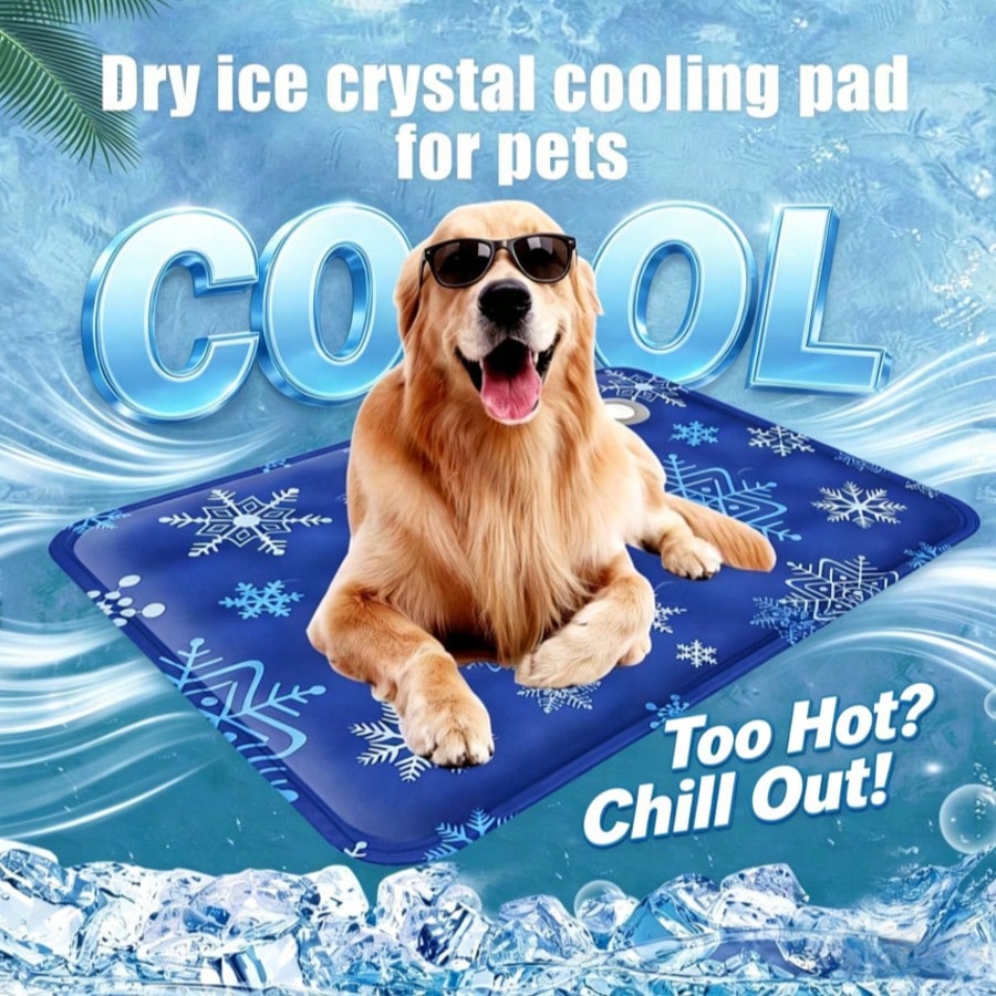 Premium Pet Cooling Mat, Pressure-Activated Self-Cooling Gel Pad With Dry Ice Crystal Technology, Scratch And Bite Resistant Cooling Bed, Washable Durable Mat, Suitable For Dog Cages, Floors, Sofas, Cars And Outdoors, Fits All Dog Breeds