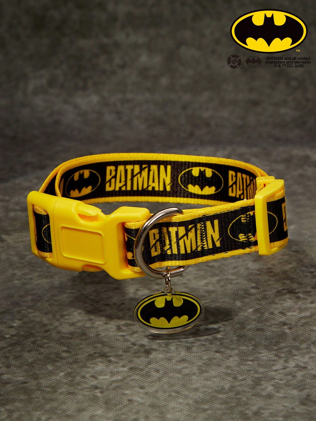 Black polyamide dog collar with Halloween letter print design for dogs