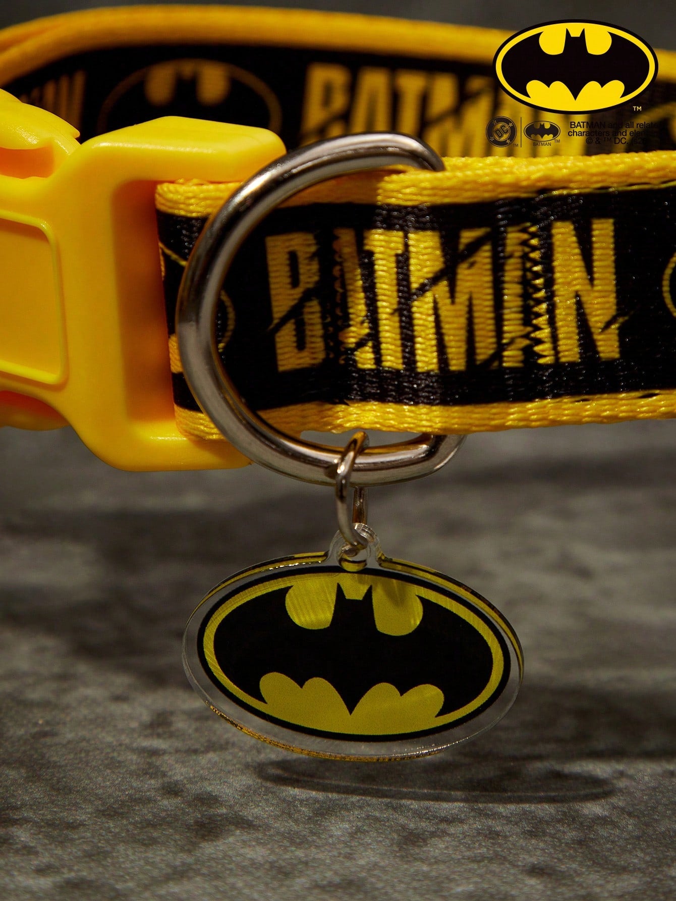 Black polyamide dog collar with Halloween letter print design for dogs