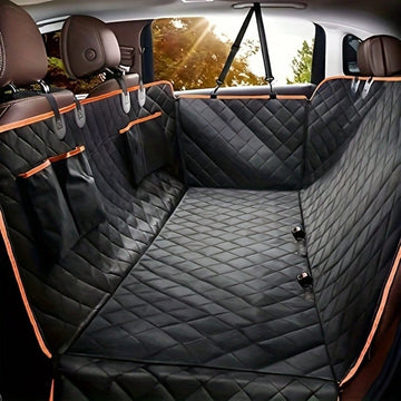 LocalDog Car Seat Cover For Back Seat, Waterproof Seat Protector Scratchproof Pet Hammock With 4 Pockets Side Flaps, Washable Non-Slip Rear Seat Protection For Cars Trucks And SUVs