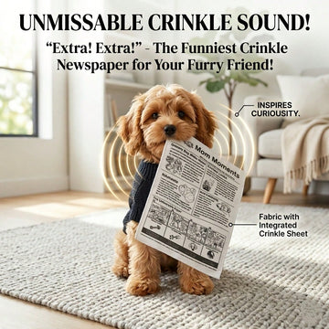 Crinkle Paper Toy Suitable For All Dogs & Cats - Crinkly Sound Toy, Durable Fabric-Filled Toy For Small, Medium & Large Pets, Helps Relieve Boredom & Anxiety, Washable Pet Toy, No Battery Needed, Brings Interactive Fun For Furry Friends