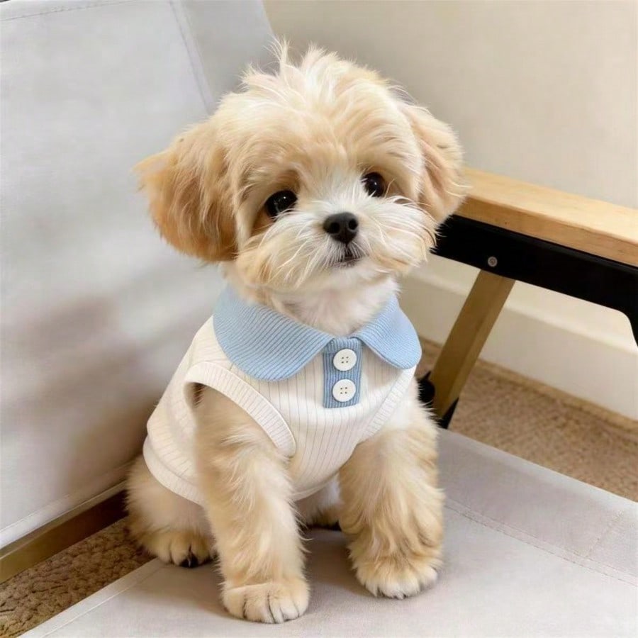 1pc Cat/Dog Summer Thin Polo Shirt, Lapel T-Shirt, Suitable For Munchkin, British Shorthair, Cute Pet Vest, Anti-Shedding