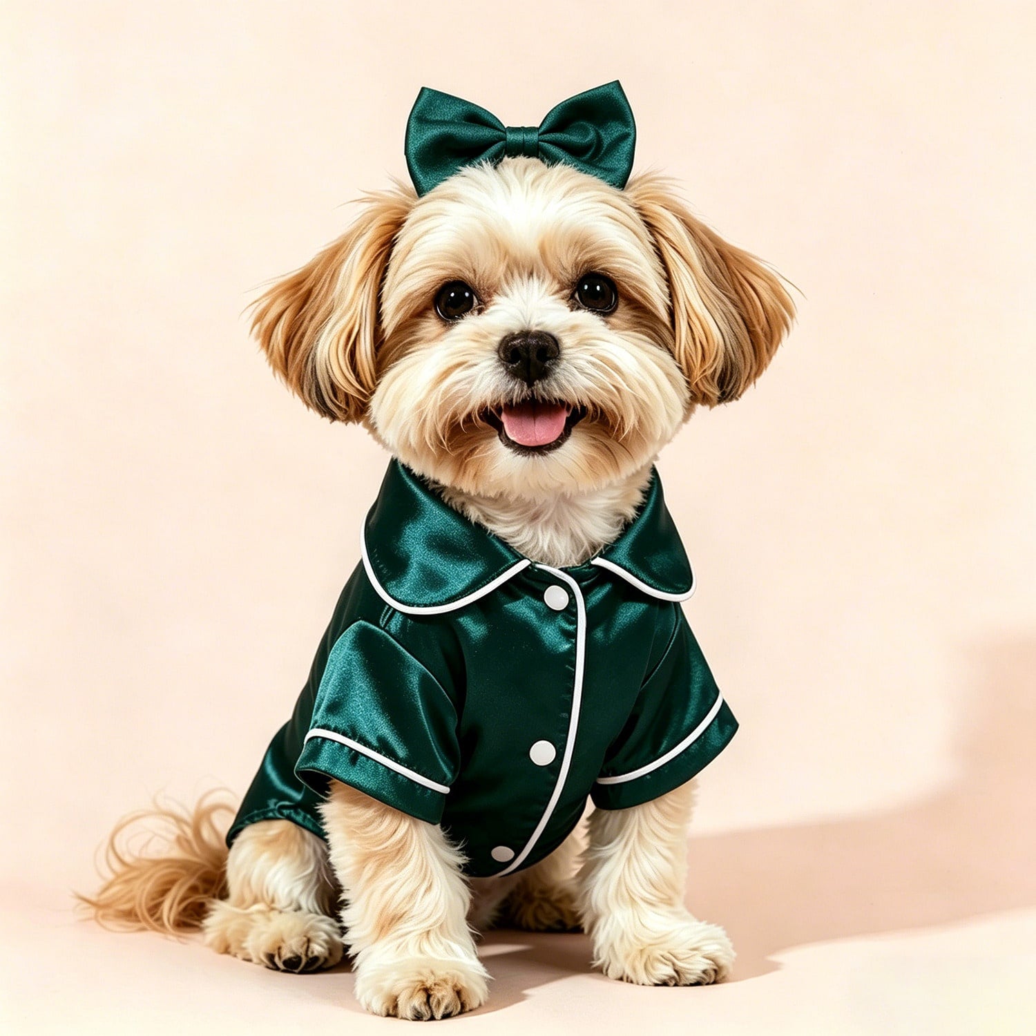 1 Set Satin Sleepwear & Loungewear, Peter Pan Collar Pet Dress, Lace Peter Pan Collar Warm Thickened Woolen Pet Dress For Dogs & Cats