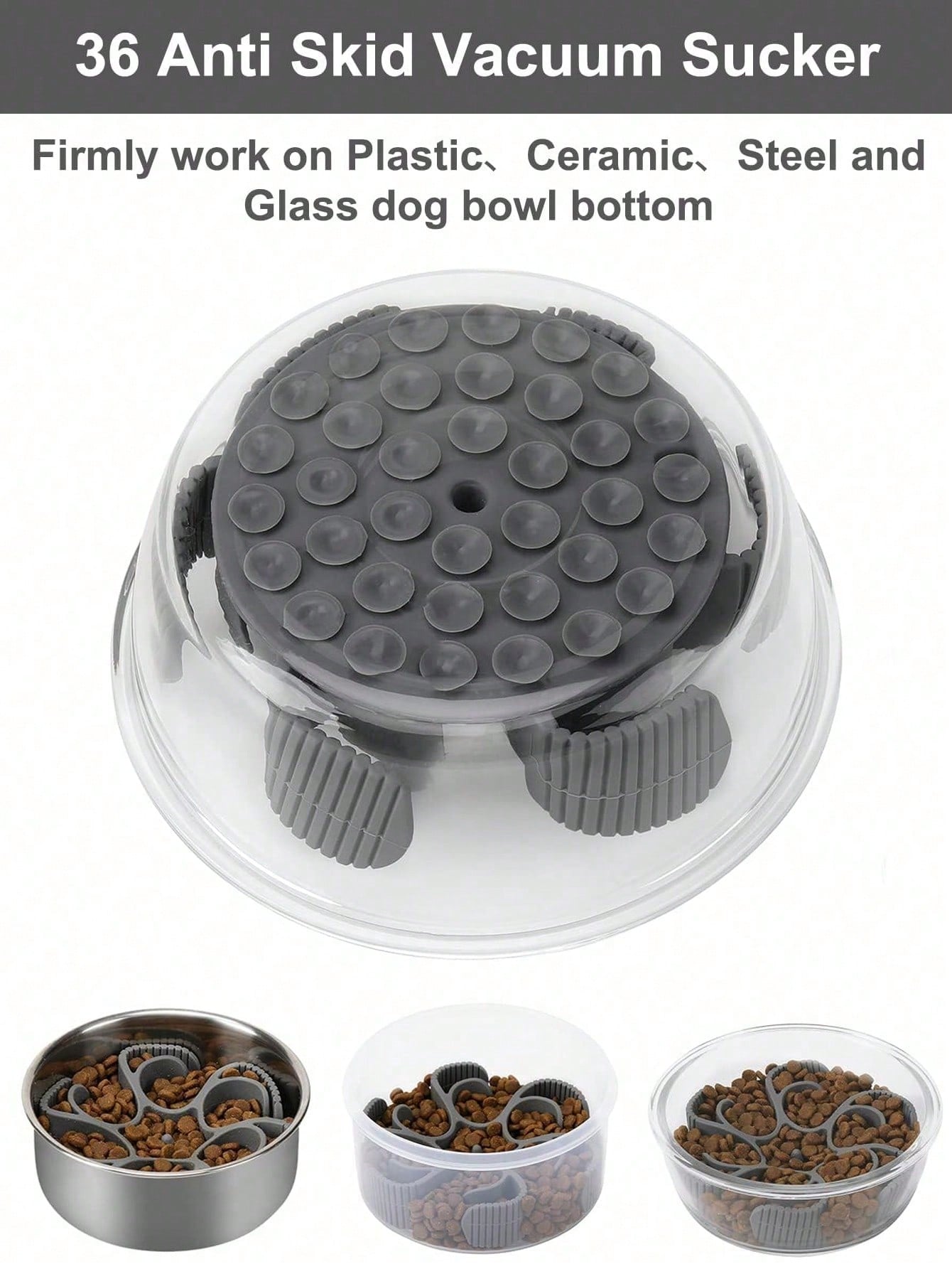 Dog Slow Feeder Dog Bowls Silicone Spiral Dog Food Bowls Feeder Insert To Slow Down Eating For Large Medium Small Breed Dogs Perfect With Stainless Steel Glass Ceramic Dog Bowls