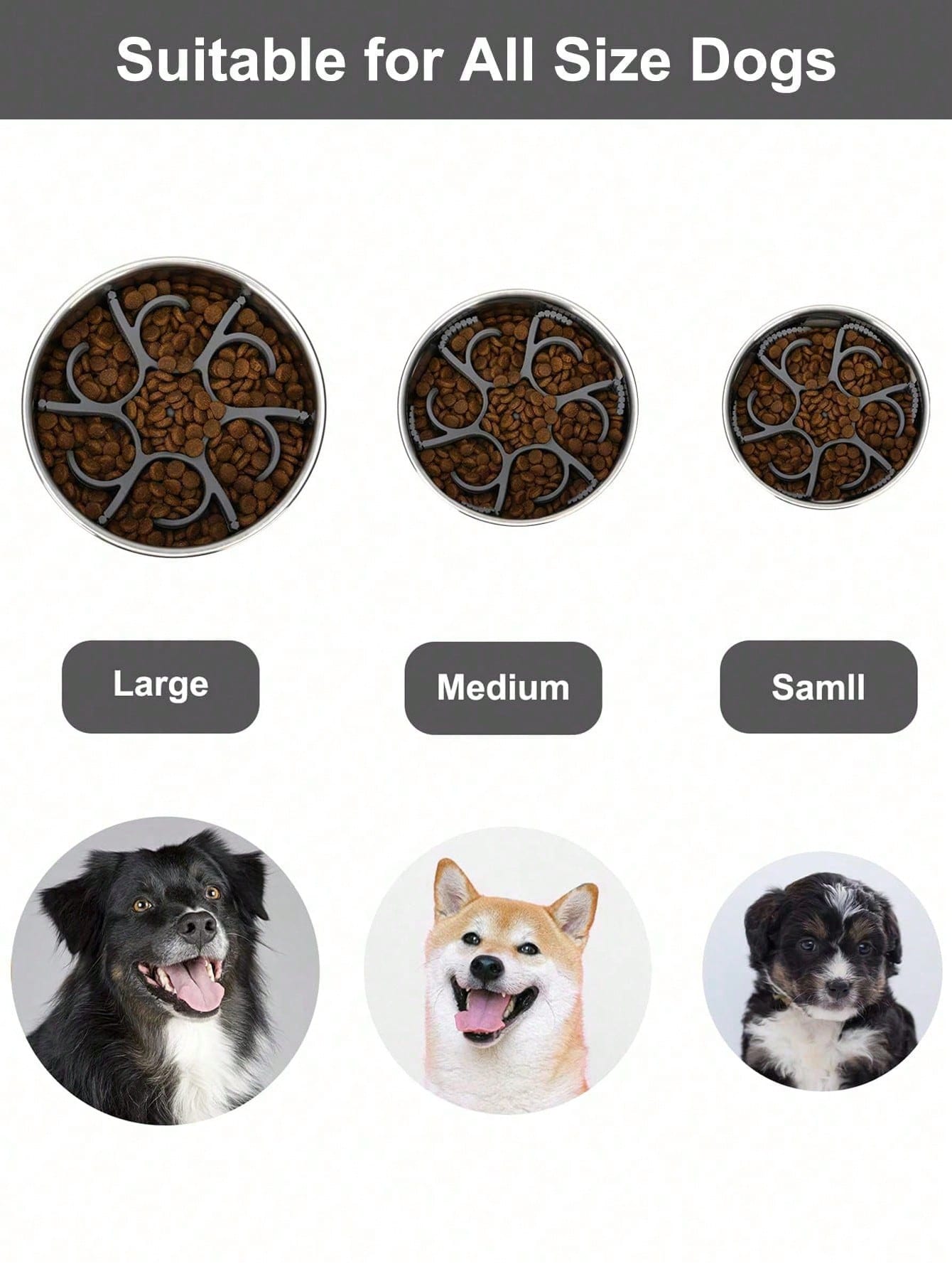 Dog Slow Feeder Dog Bowls Silicone Spiral Dog Food Bowls Feeder Insert To Slow Down Eating For Large Medium Small Breed Dogs Perfect With Stainless Steel Glass Ceramic Dog Bowls