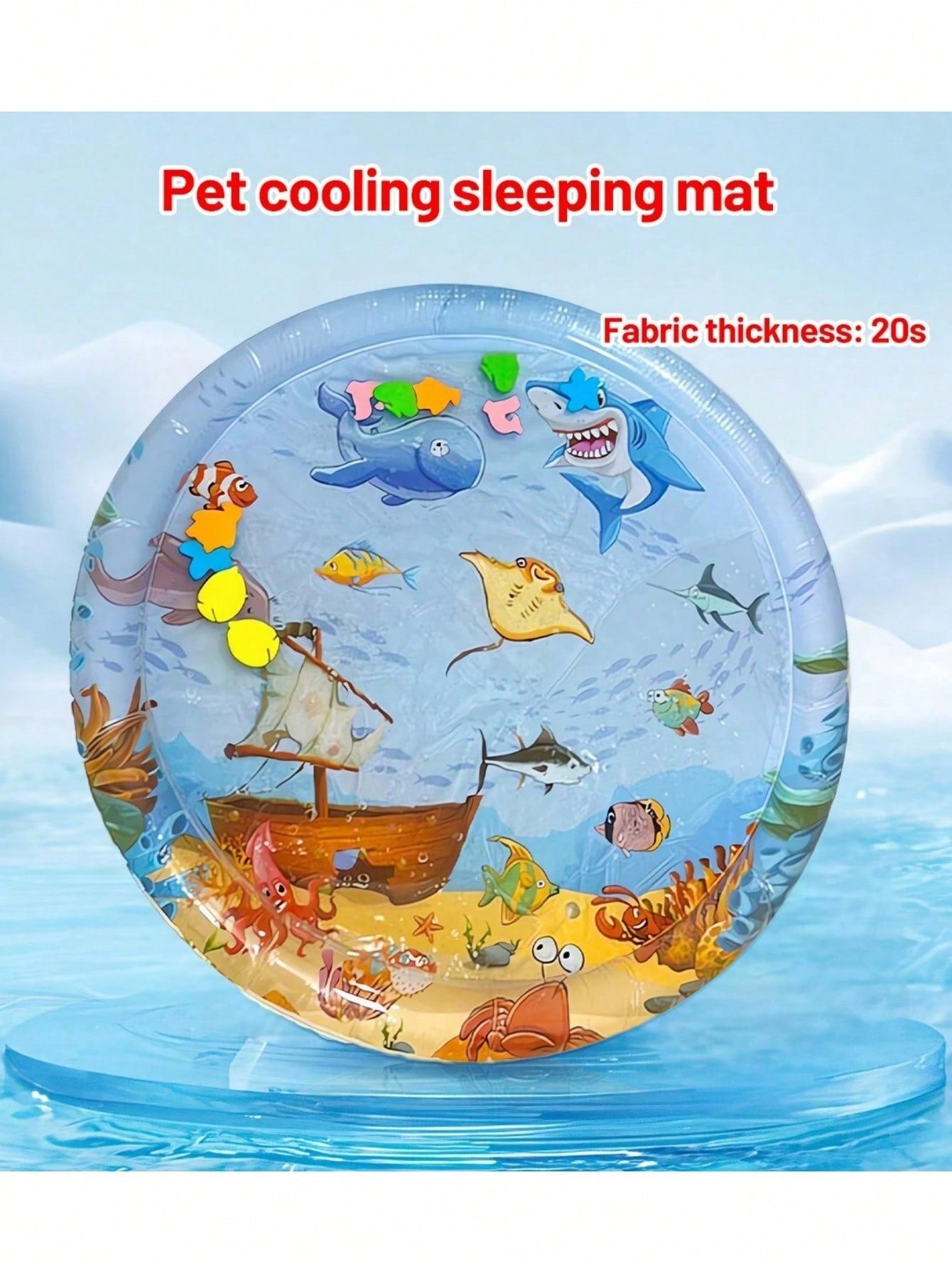 1pc Pet Water Play Mat, Cat Toy Suitable For Summer, Suitable For Cat Play, Summer Cat Bed, Bed, Cat And Dog Entertainment Toy, Needs Inflation And Water Filling Pet Entertainment Water Bed, Cat Sensory Water, Cat Cooling Mat, Cat And Dog Sensory Water