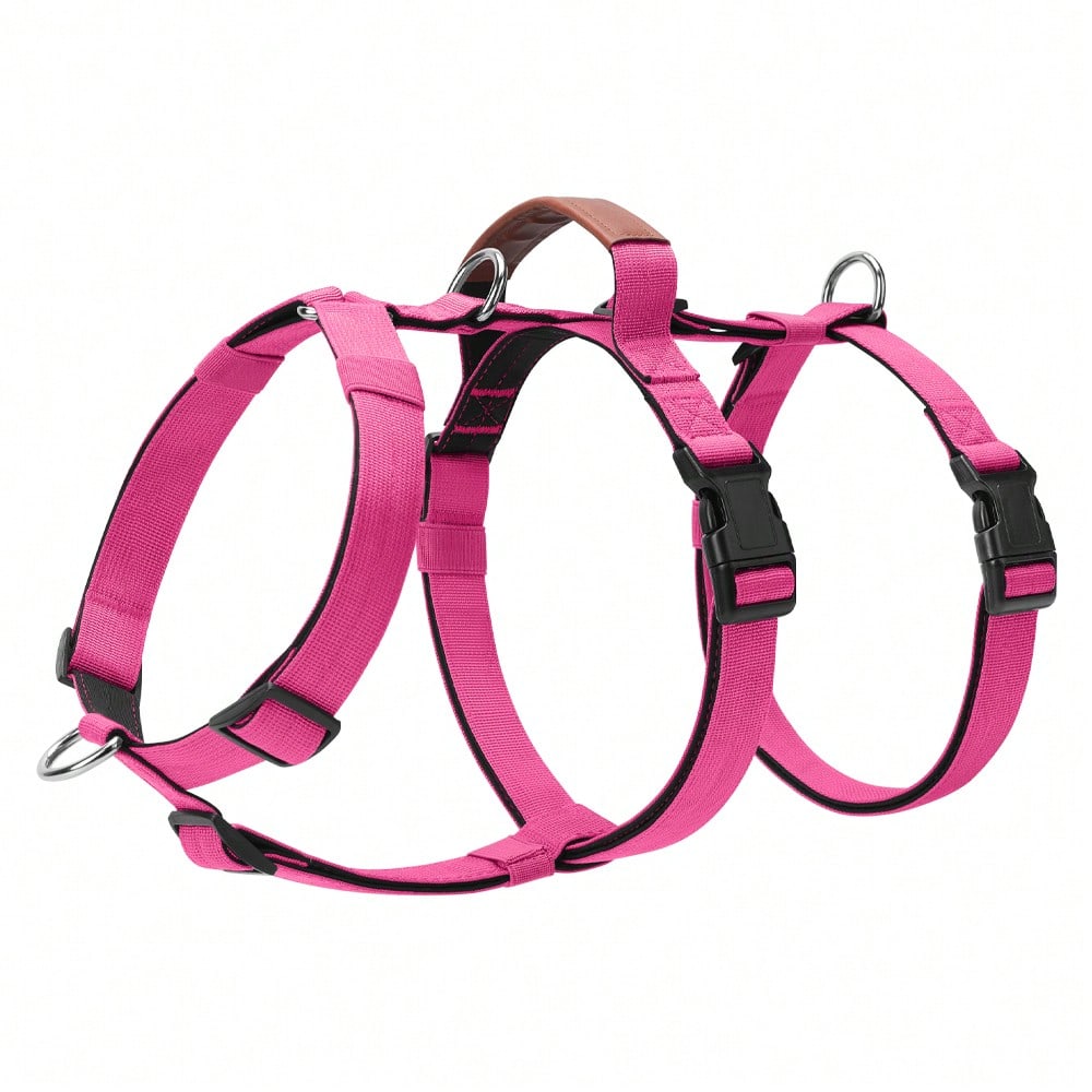 Heavy Duty Escape-Proof Dog Harness Leash For Large Dogs, Summer, 3-Strap Safety Design With Soft Nylon Padding, Suitable For Long-Bodied Breeds, Durable Nylon Material, Ideal For Walking, Training Breeds Like Dalmatians And Strong Pullers