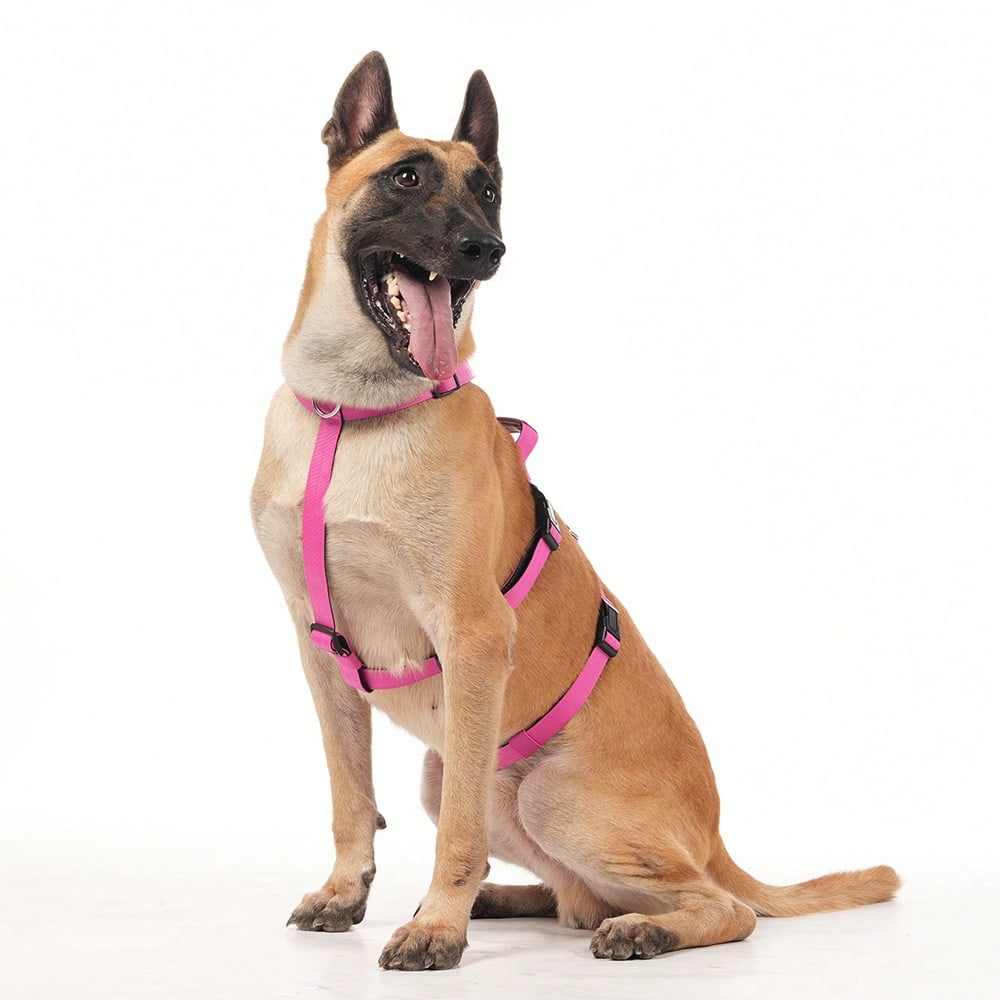 Heavy Duty Escape-Proof Dog Harness Leash For Large Dogs, Summer, 3-Strap Safety Design With Soft Nylon Padding, Suitable For Long-Bodied Breeds, Durable Nylon Material, Ideal For Walking, Training Breeds Like Dalmatians And Strong Pullers