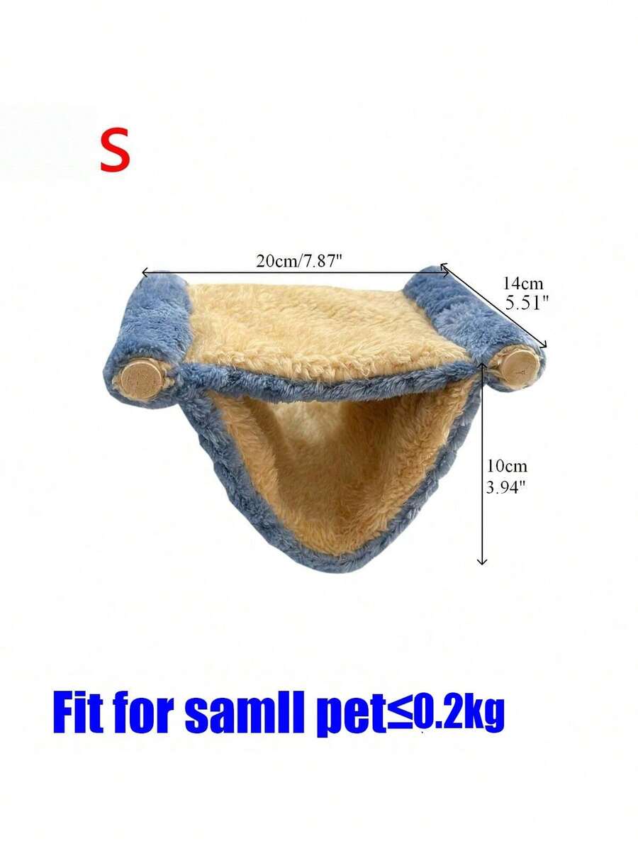 Multicolor soft coral fleece hanging hammock bed designed for hamsters, sugar gliders, and small pets