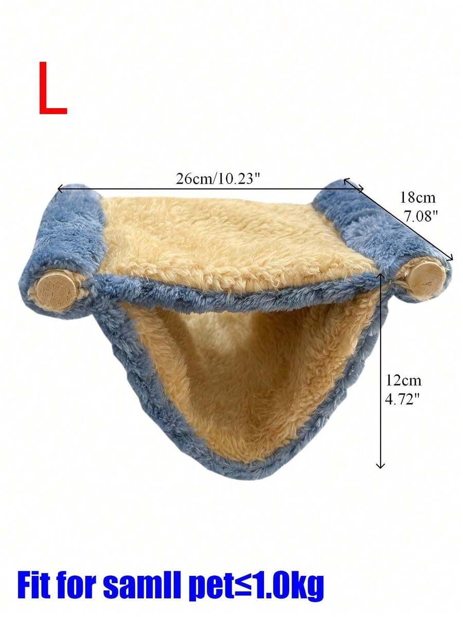 Multicolor soft coral fleece hanging hammock bed designed for hamsters, sugar gliders, and small pets