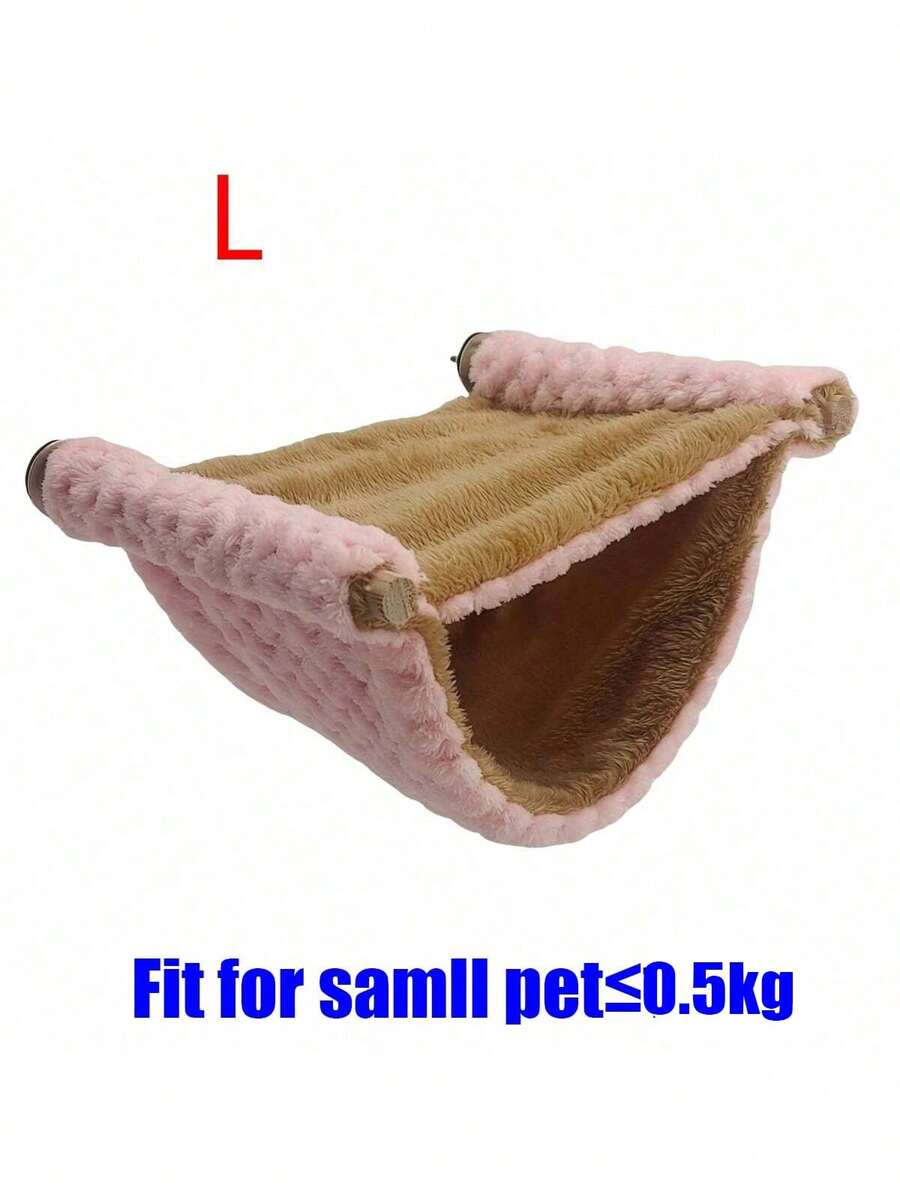 Multicolor soft coral fleece hanging hammock bed designed for hamsters, sugar gliders, and small pets