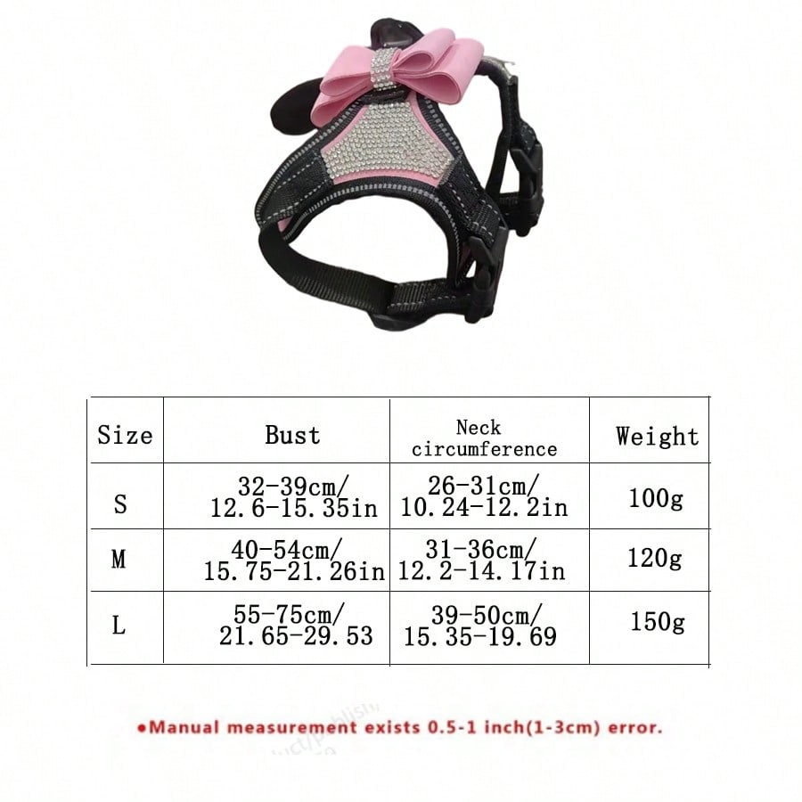 1pc Pink Reflective Plush Sequin Dog Collar, Adjustable Size, Comfortable And Breathable