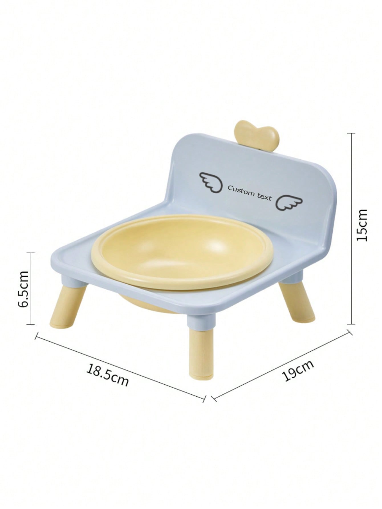 Customized Elevated Stainless Steel Plastic Dog Cat Bowl Set With Stand, Double Single Bowl Design, Small Dogs Cats, Heart Decor Splash Guard, Pet Feeder, Engraved Minimalist