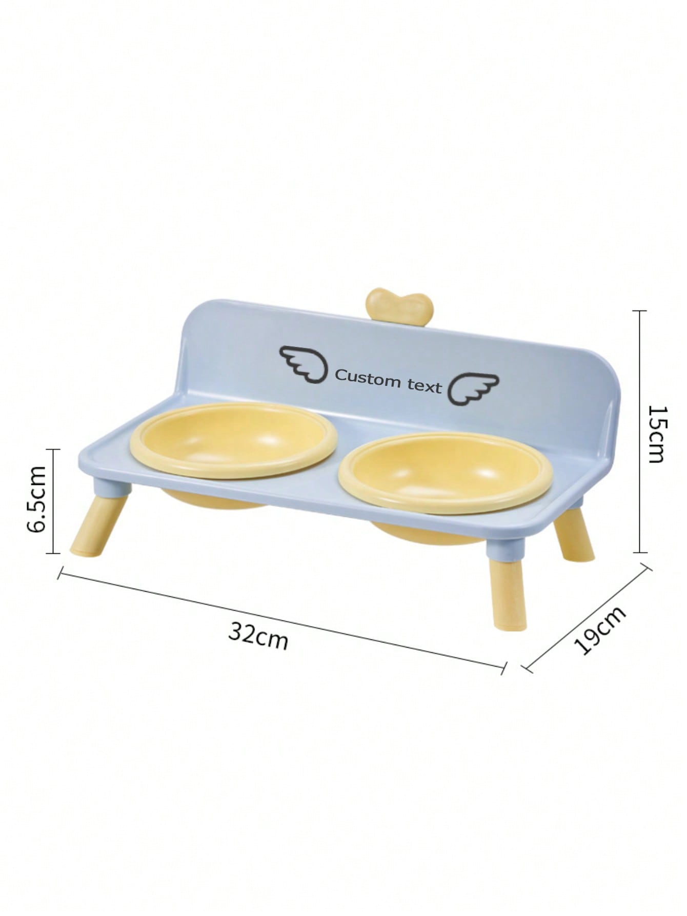 Customized Elevated Stainless Steel Plastic Dog Cat Bowl Set With Stand, Double Single Bowl Design, Small Dogs Cats, Heart Decor Splash Guard, Pet Feeder, Engraved Minimalist