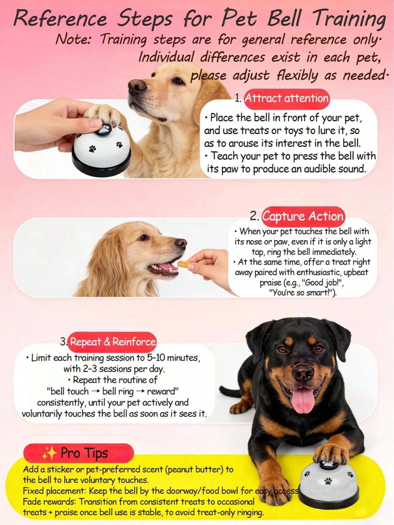 1 Set Pet Training Bells, Dog Potty Training And Outdoor Communication Bells, Dog Agility Training Interactive Toys